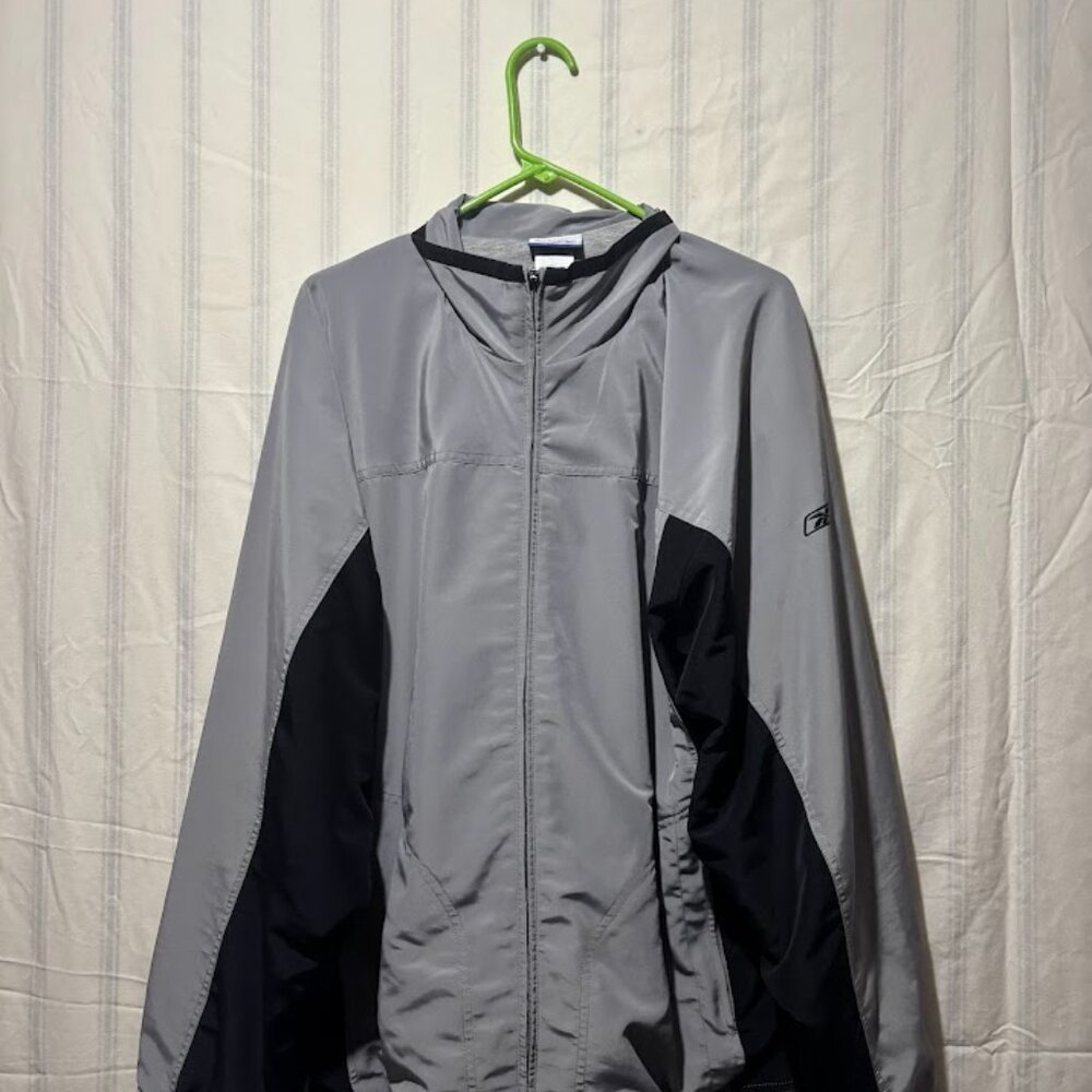 Reebok Windbreaker Tracksuit Top Track Jacket Full Zip 2000s Lined Vintage